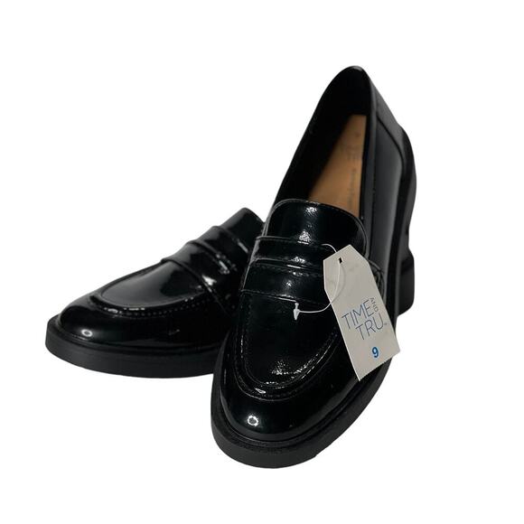 Time and Tru Women's Size 9 Loafers Parents Black Slip on Comfortable Shoes  NWT - Picture 14 of 16